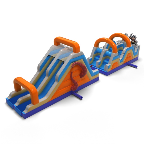 Parcours d'obstacles gonflable Pirate - 15 m