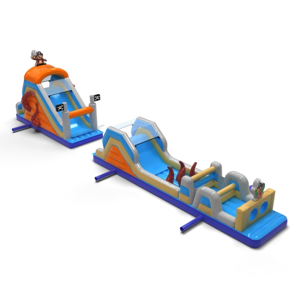 Parcours d'obstacles gonflable Pirate - 20 m