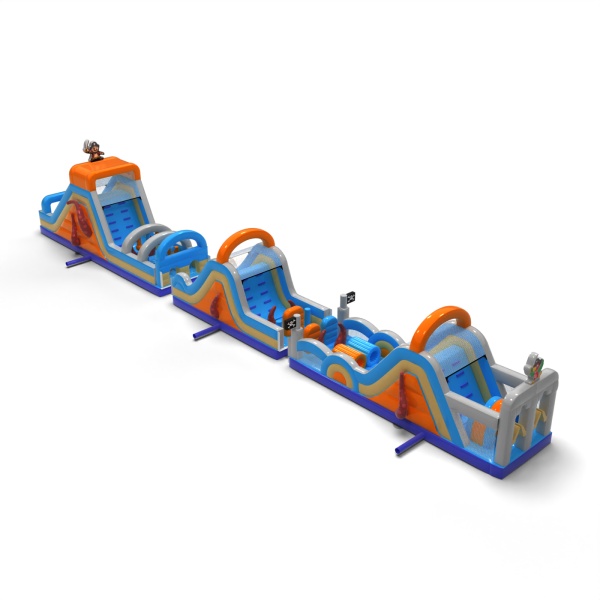Parcours d'obstacles gonflable Pirate - 30 m