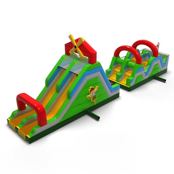 Parcours d'obstacles gonflable Fermier - 15 m