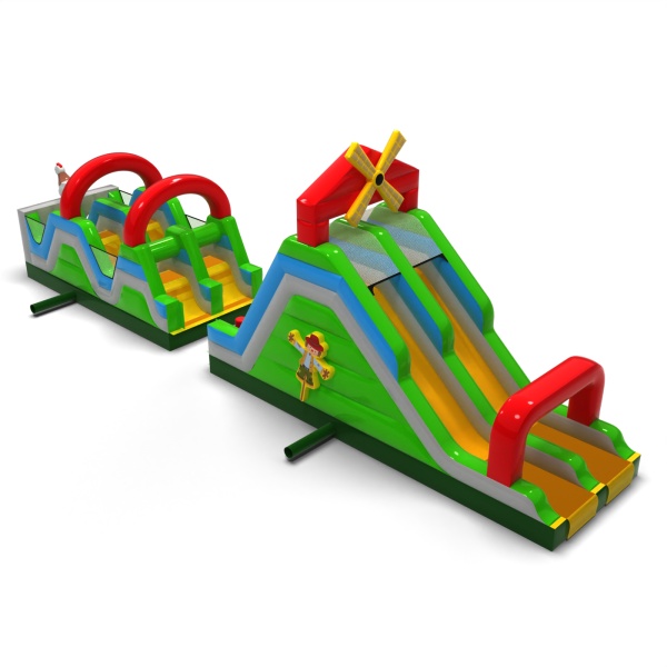 Parcours d'obstacles gonflable Fermier - 15 m
