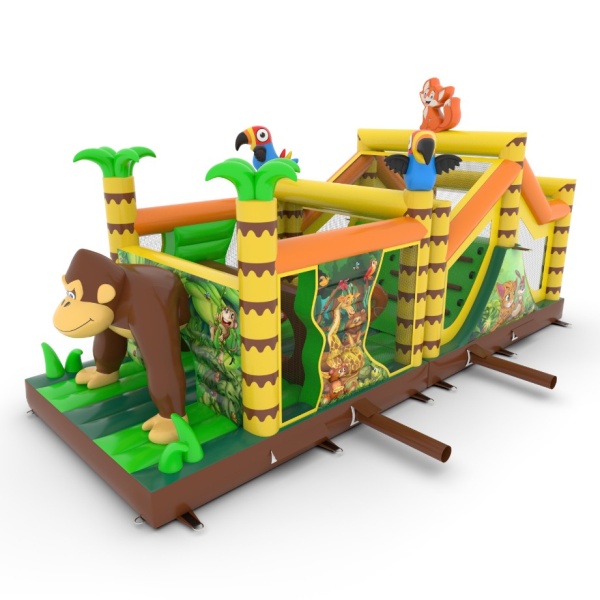 Parcours d'obstacles gonflable Jungle - 10 m