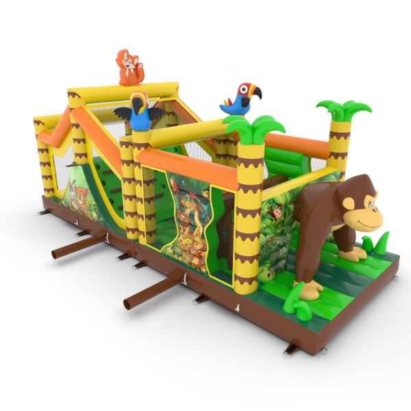 Parcours d'obstacles gonflable Jungle - 10 m