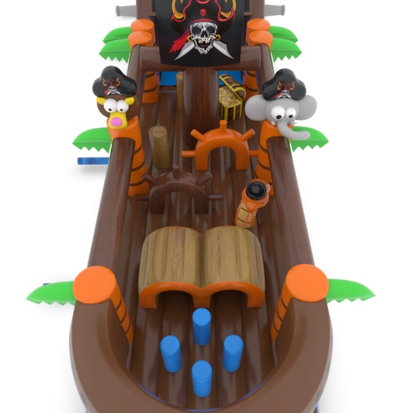 Parcours d'obstacles gonflable Navire pirate - 17,3 m