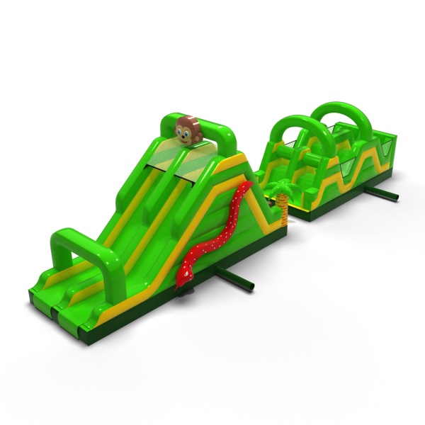 Parcours d'obstacles gonflable Jungle - 15 m
