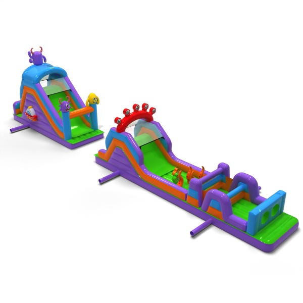Parcours d'obstacles gonflable Monstres - 20 m