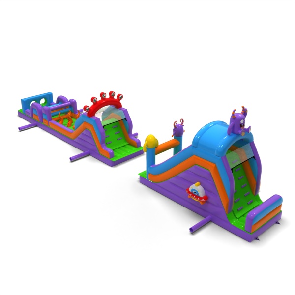 Parcours d'obstacles gonflable Monstres - 20 m