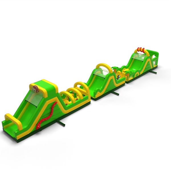 Parcours d'obstacles gonflable Jungle - 30 m