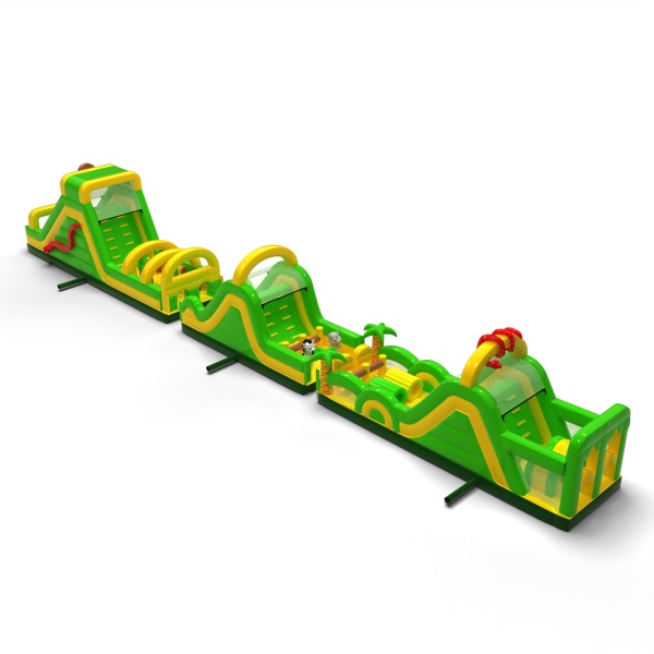 Parcours d'obstacles gonflable Jungle - 30 m