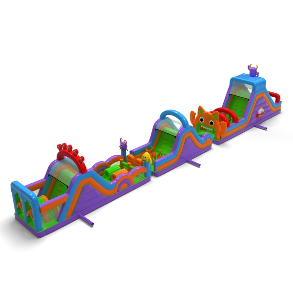 Parcours d'obstacles gonflable Monstres - 30 m