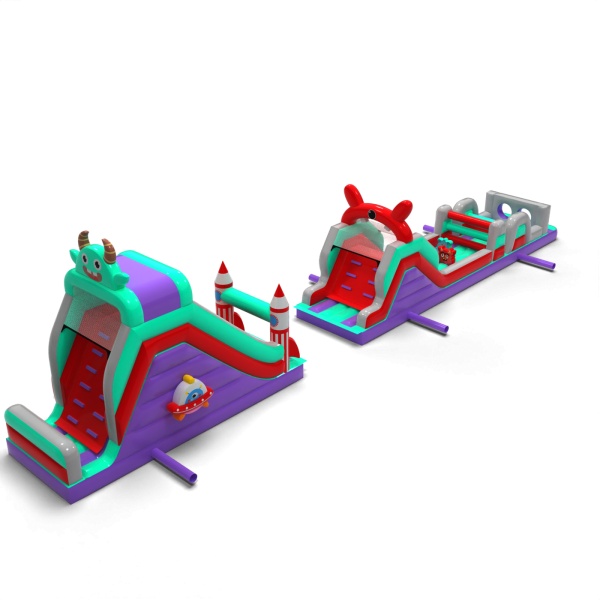 Parcours d'obstacles gonflable Cosmique - 20 m