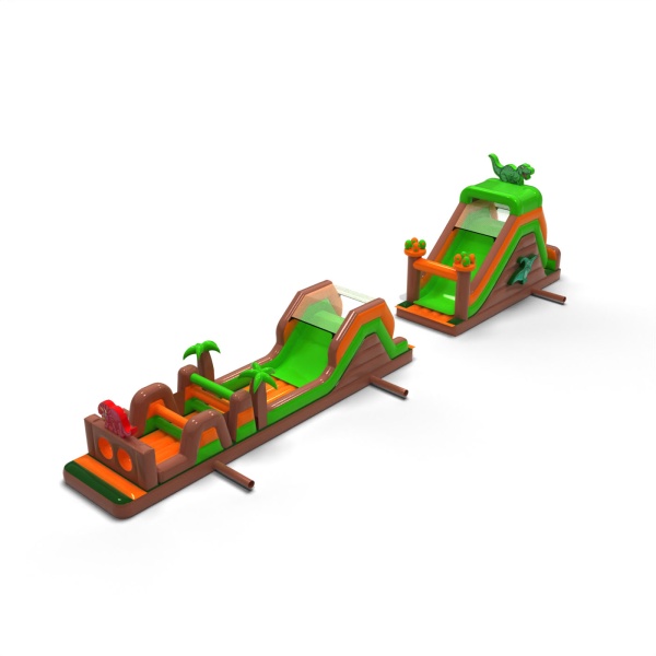 Parcours d'obstacles gonflable Dino - 20 m