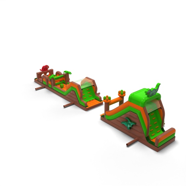 Parcours d'obstacles gonflable Dino - 20 m