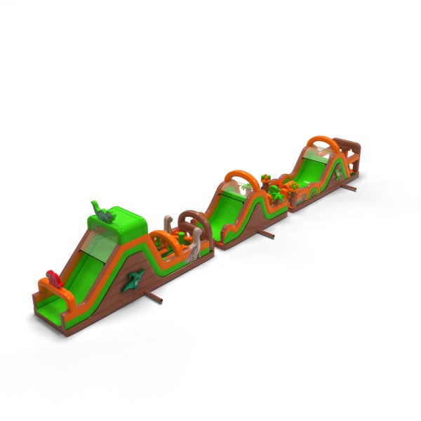 Parcours d'obstacles gonflable Dino - 30 m