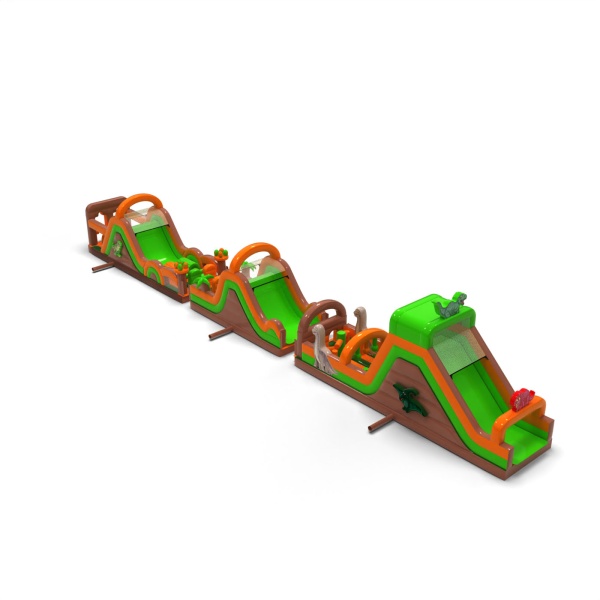 Parcours d'obstacles gonflable Dino - 30 m