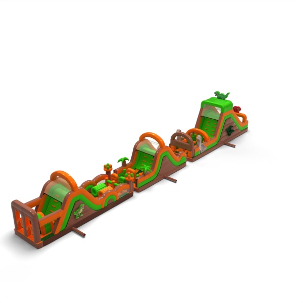 Parcours d'obstacles gonflable Dino - 30 m