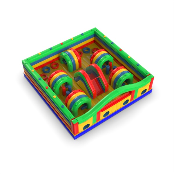 Aire de jeux gonflable avec obstacles