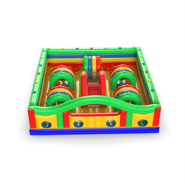 Aire de jeux gonflable avec obstacles
