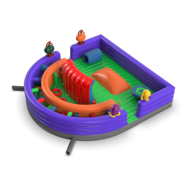 Aire de jeux gonflable avec des petits monstres