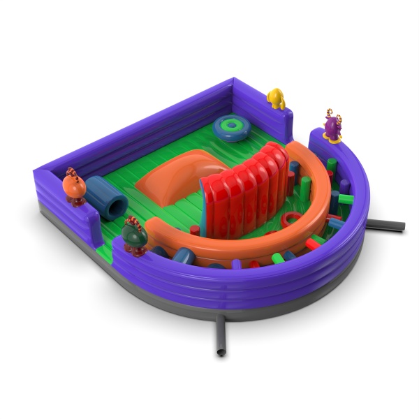 Aire de jeux gonflable avec des petits monstres