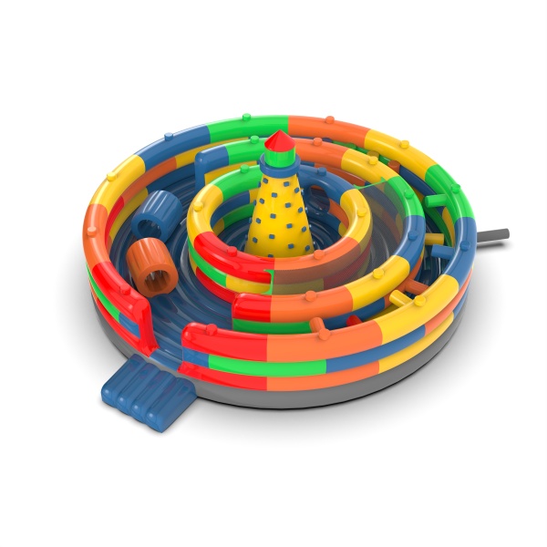 Circulaire aire de jeux gonflable Blocs colorés
