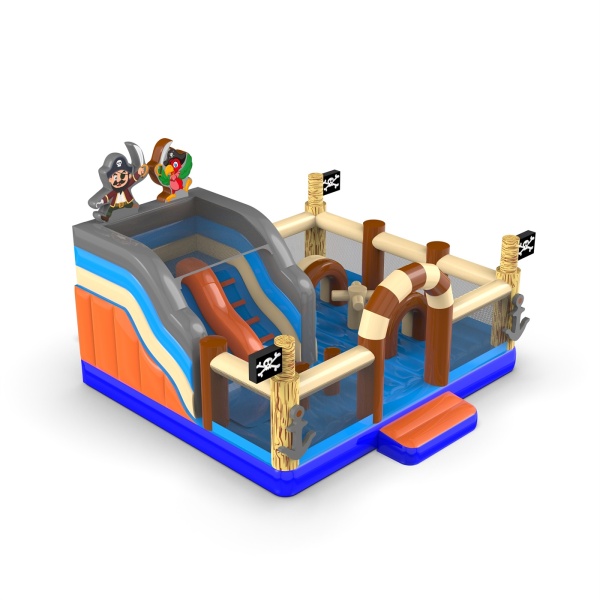 Aire de jeux gonflable 6x6 sur le thème des pirates