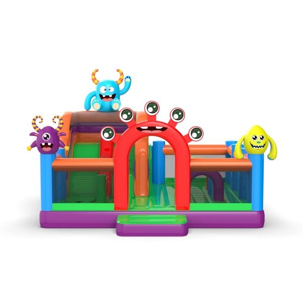 Aire de jeux gonflable 6x6 sur le thème des monstres