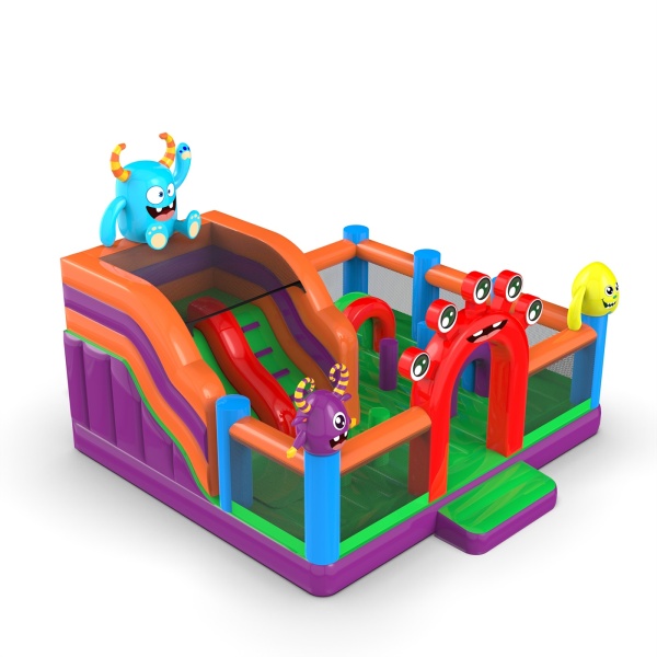 Aire de jeux gonflable 6x6 sur le thème des monstres