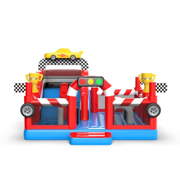 Aire de jeux gonflable 6x6 sur le thème des voitures