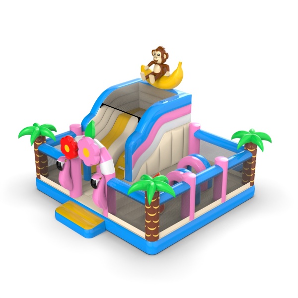 Aire de jeux gonflable 6x6 sur le thème hawaïen