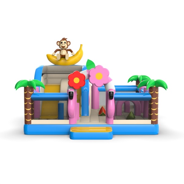 Aire de jeux gonflable 6x6 sur le thème hawaïen