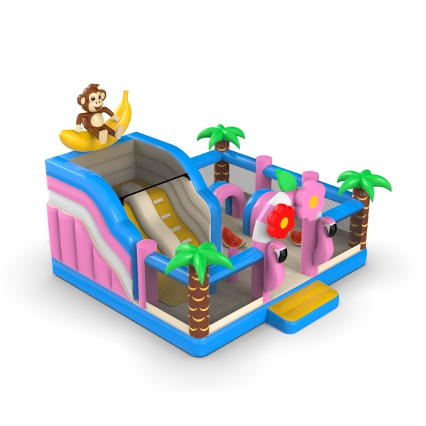Aire de jeux gonflable 6x6 sur le thème hawaïen
