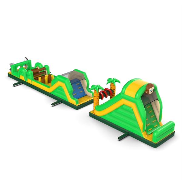 Parcours d'obstacles gonflable Jungle - 20 m