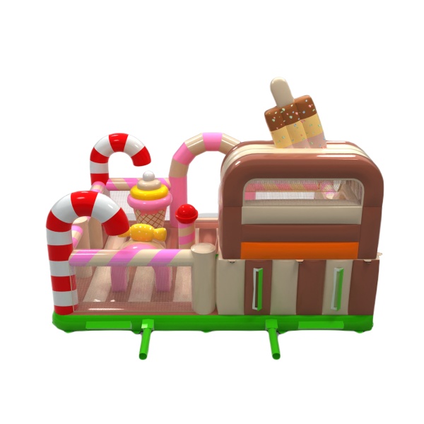 Aire de jeux gonflable 8x6 sur le thème des bonbons