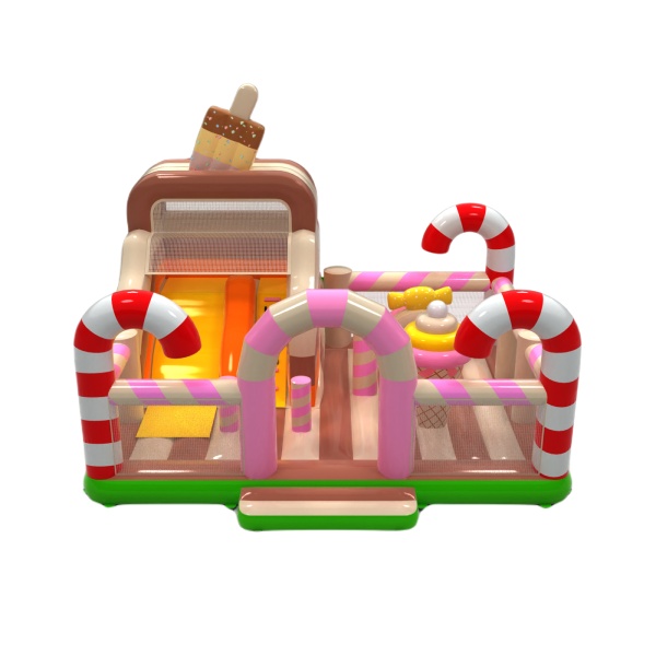 Aire de jeux gonflable 8x6 sur le thème des bonbons