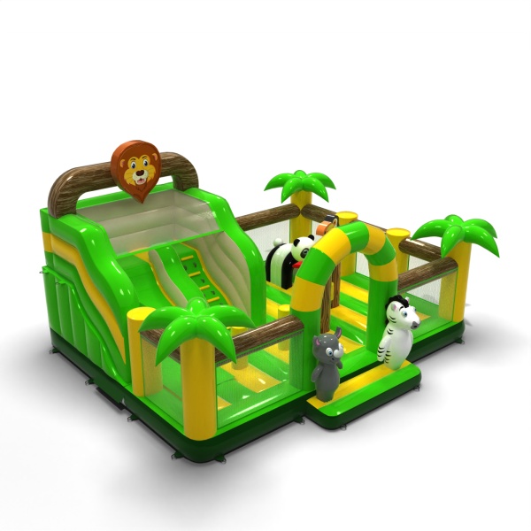 Aire de jeux gonflable 8x6 sur le thème de la jungle