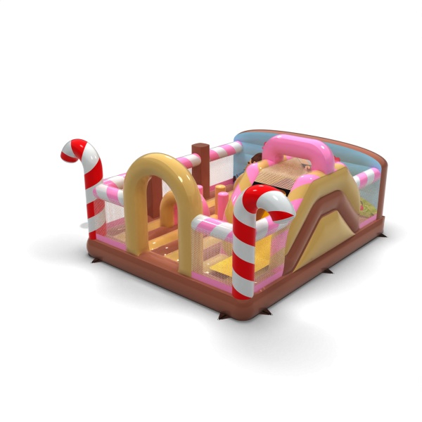 Aire de jeux gonflable 6x5 sur le thème des bonbons