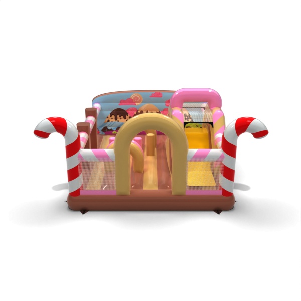 Aire de jeux gonflable 6x5 sur le thème des bonbons