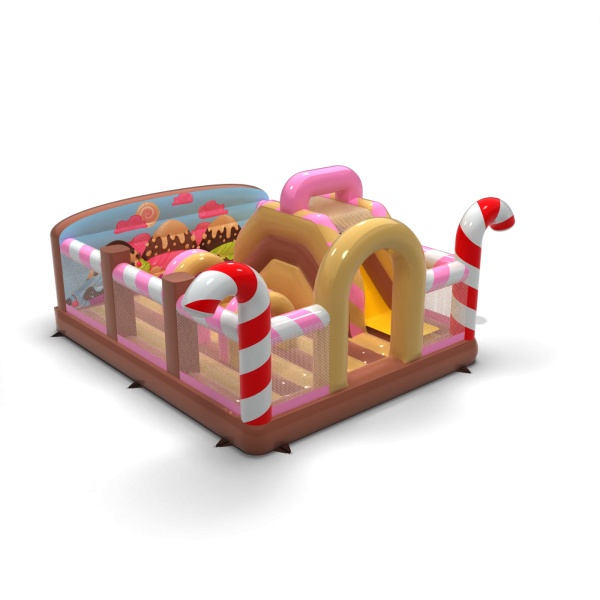 Aire de jeux gonflable 6x5 sur le thème des bonbons