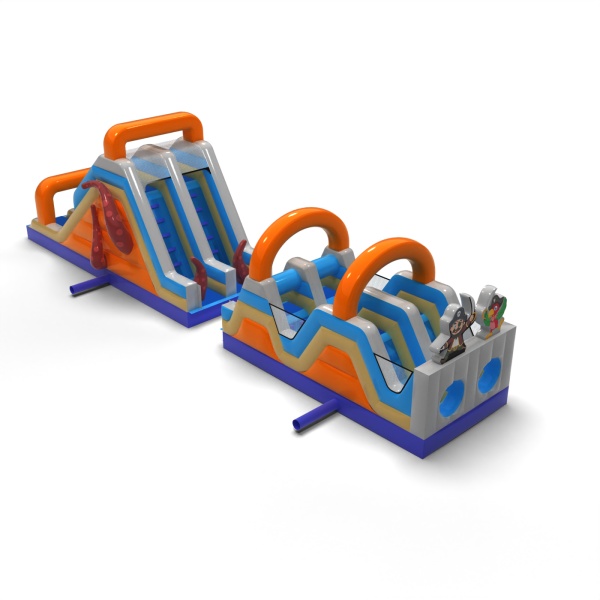 Parcours d'obstacles gonflable Pirate - 15 m
