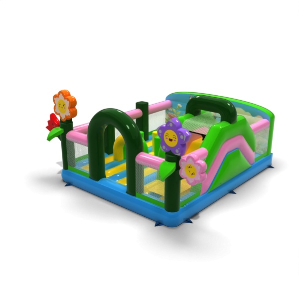 Aire de jeux gonflable 6x5 sur le thème du printemps