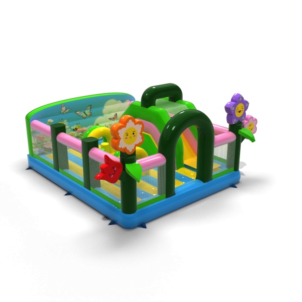 Aire de jeux gonflable 6x5 sur le thème du printemps