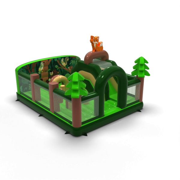 Aire de jeux gonflable 6x5 sur le thème de la forêt