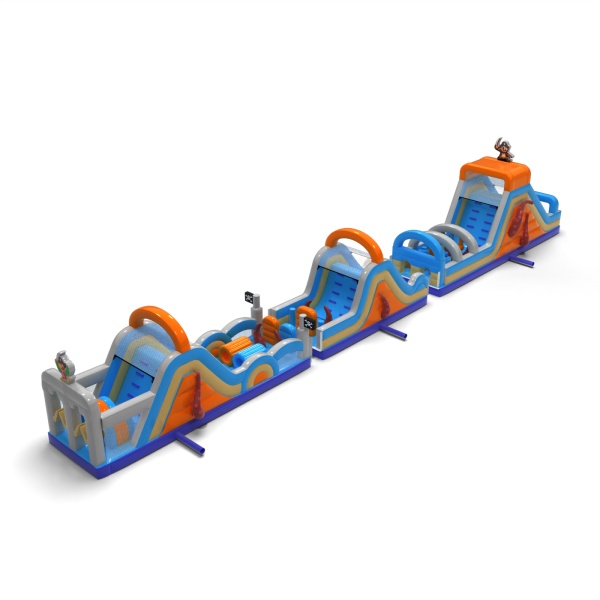 Parcours d'obstacles gonflable Pirate - 30 m
