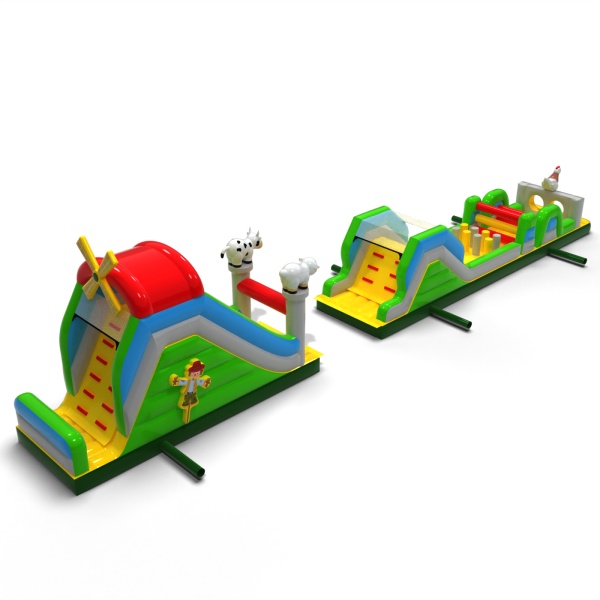 Parcours d'obstacles gonflable Fermier - 20 m
