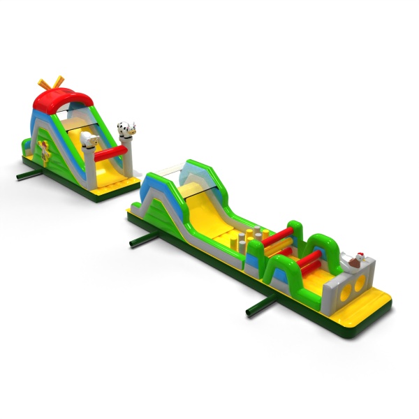 Parcours d'obstacles gonflable Fermier - 20 m