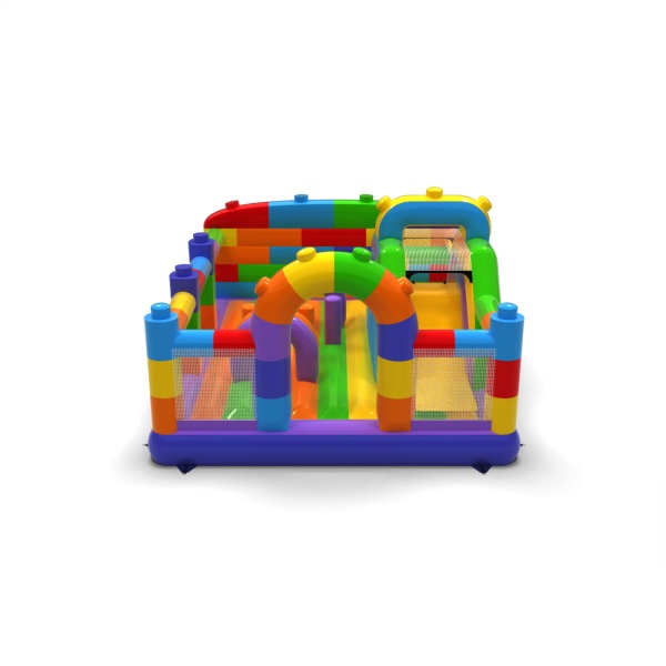Aire de jeux gonflable 6x5 sur le thème des blocs colorés