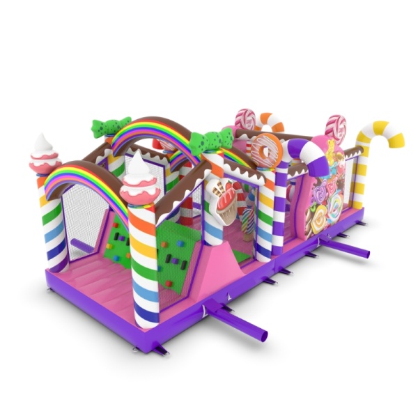 Parcours d'obstacles gonflable Bonbons - 10 m