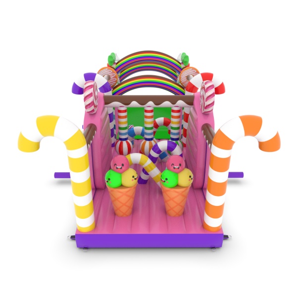 Parcours d'obstacles gonflable Bonbons - 10 m
