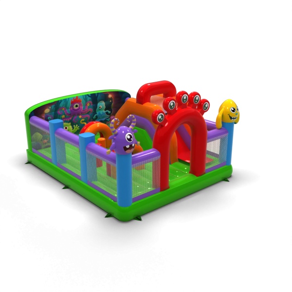 Aire de jeux gonflable 6x5 sur le thème des monstres